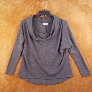 BLOOMS IN THE CITY Womens Sweater Medium Gray Pullover Slouch Drop Shoulder